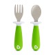 Conjunto de colher e garfo em inox Munchkin - Verde