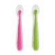 Kit de colheres de silicone rosa/verde Munchkin