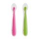 Kit de colheres de silicone rosa/verde Munchkin